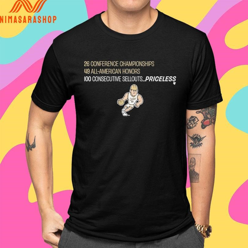 Purdue Boilermakers Men’s Basketball 26 Conference Championships 49 All-American Honors 100 Consecutive Sellouts Priceless Shirts