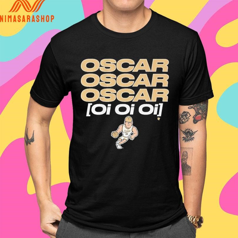 Purdue Boilermakers Men’s Basketball Oscar Cluff Oi Oi Oi Shirts