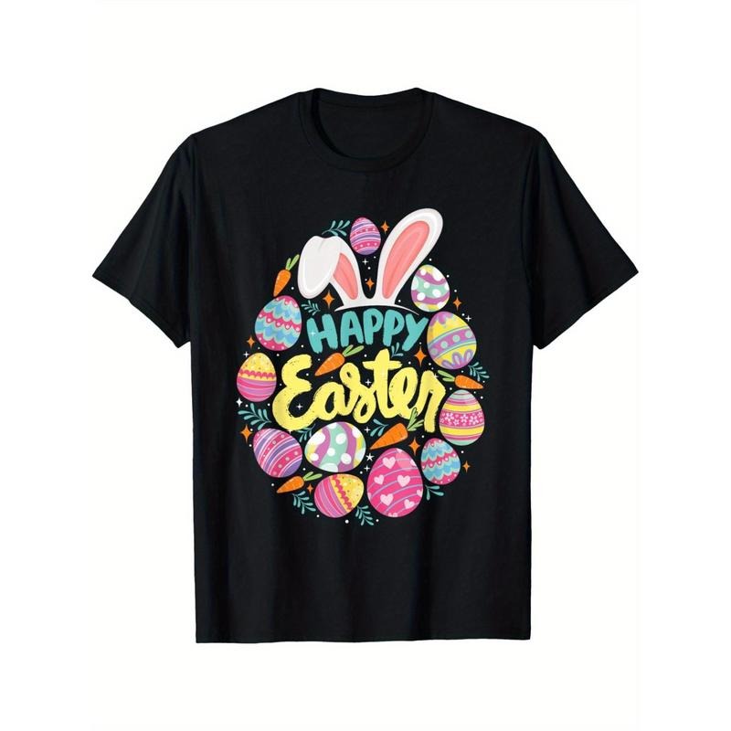 Pure Cotton T-shirt Happy Easter - Colorful Eggs Egg Hunting Jesus Christ T-Shirt made in usa Hoodie Sweatshirt