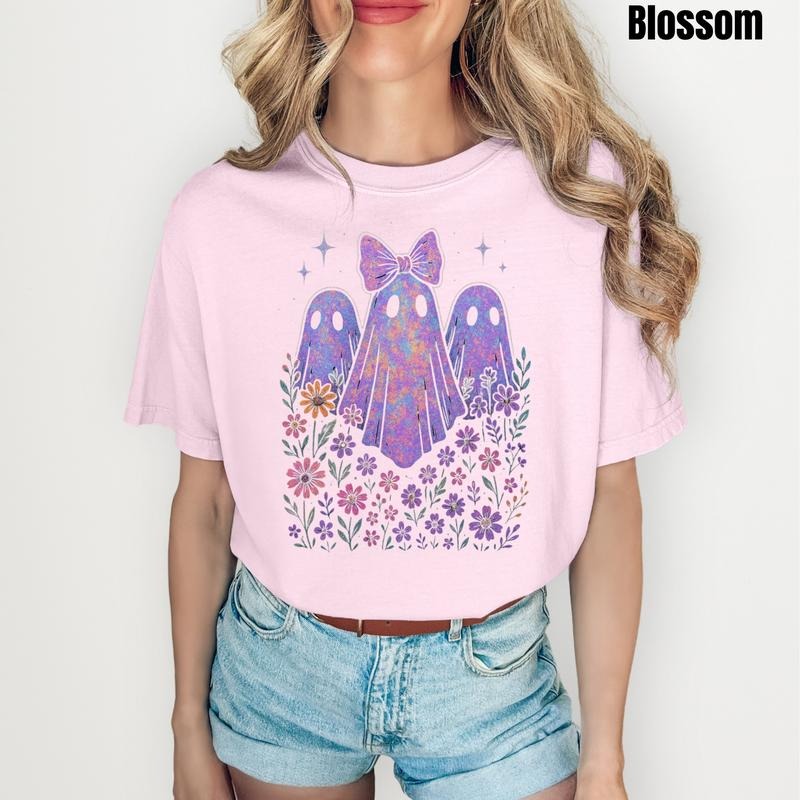 Purple Ghost Garden Comfort Colors 'NLB' Shirt Hoodie Sweatshirt
