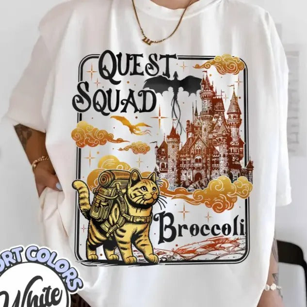 Quest Squad Broccoli Sweatshirt, Onyx Storm Hoodie, Fourth Wing, Xaden Riorson, Ridoc Romantasy Fan Sweatshirt, Dragon...
