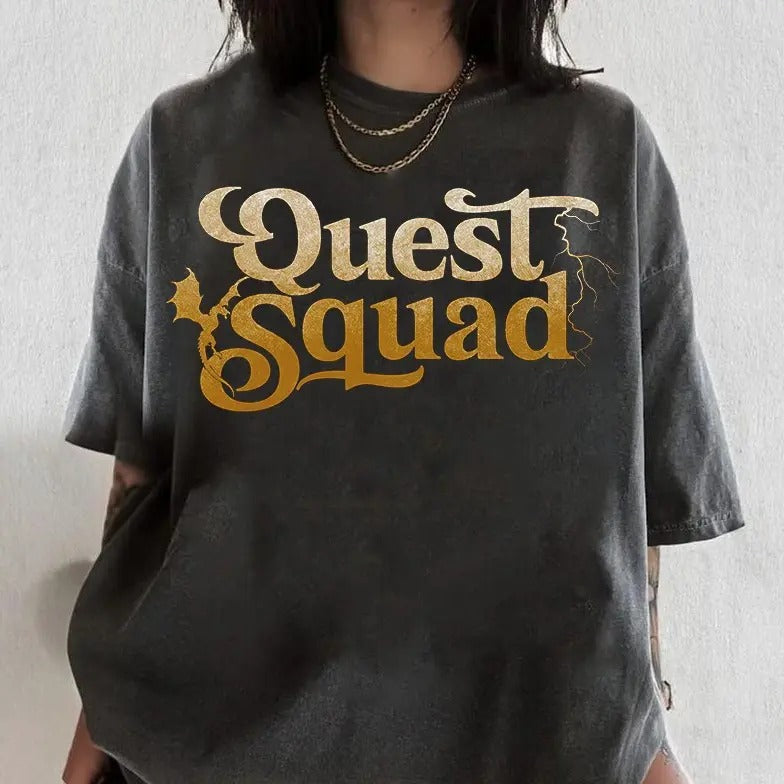 Quest Squad Comfort Colors Shirt, Onyx Storm Book Inspired Tee, Fourth wing fantasy Reader Gift, Novel Shirt, Reading...