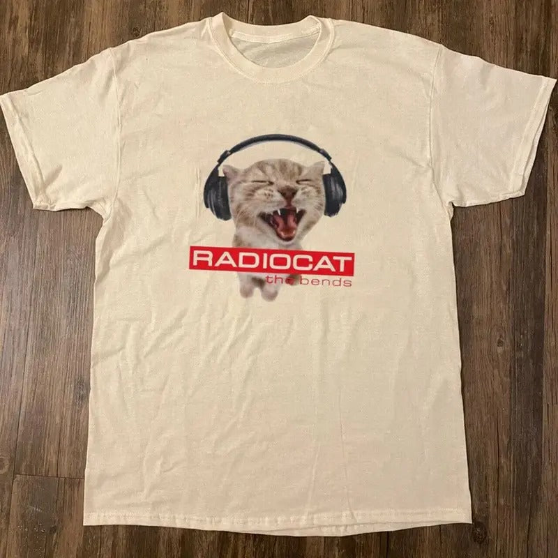 RARE!! Cat Album Cover Bends Concert Shirt Fans L New Streetwear Womenswear Top Cotton T-Shirts, Hoodie, Sweatshirt