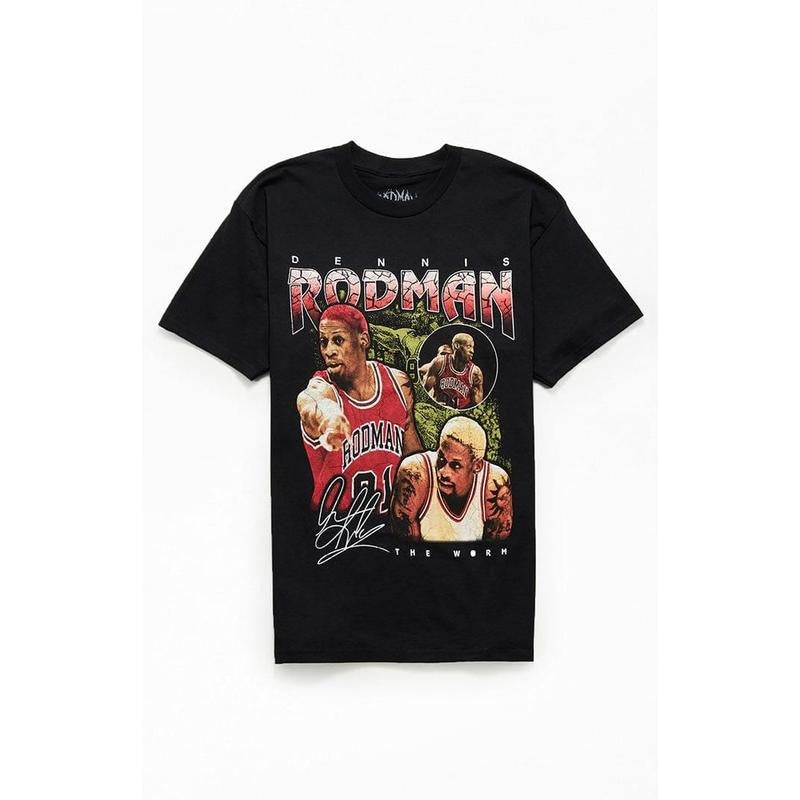 RODMAN BRAND Men's Basketball Collage T-Shirt - Multicolor Hoodie Sweatshirt | PrintMintTees.com