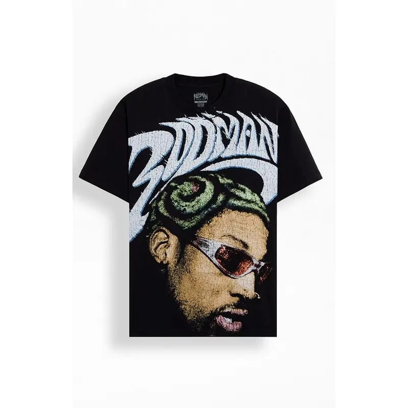 RODMAN BRAND Men's Tribal Head All Over Print Oversized T-Shirt - Multicolor Hoodie, Sweatshirt | PrintMintTees.com