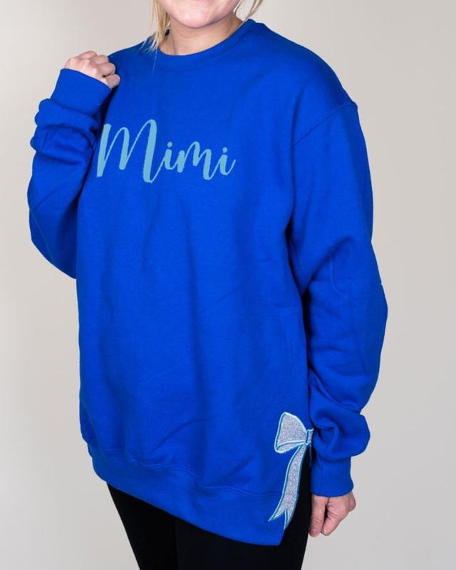 ROYAL Embroidered Side Bows Unisex NuBlend Crew Sweatshirt Shirt Hoodie | PrintMintTees.com