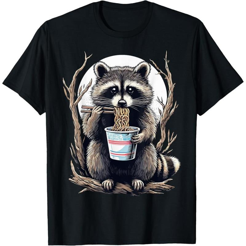Raccoon Eating Instant Noodle Cup Funny Gifts For Women Men T-Shirt made in us Hoodie Sweatshirt | PrintMintTees.com