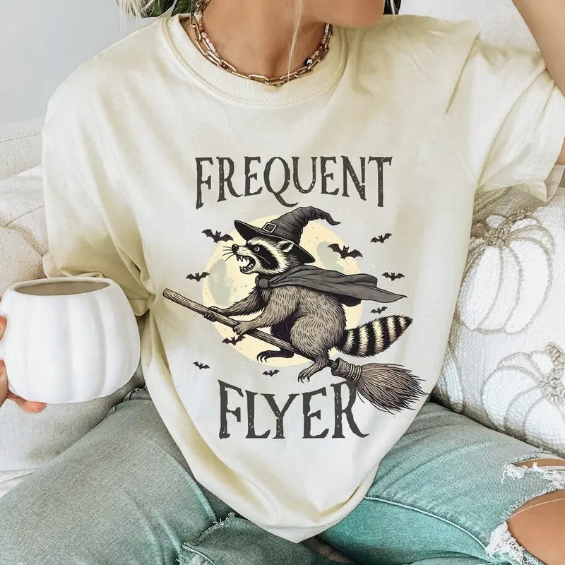 Raccoon Halloween Shirt, Funny Meme TShirt Cotton Top Hoodie Sweatshirt | PrintMintTees.com