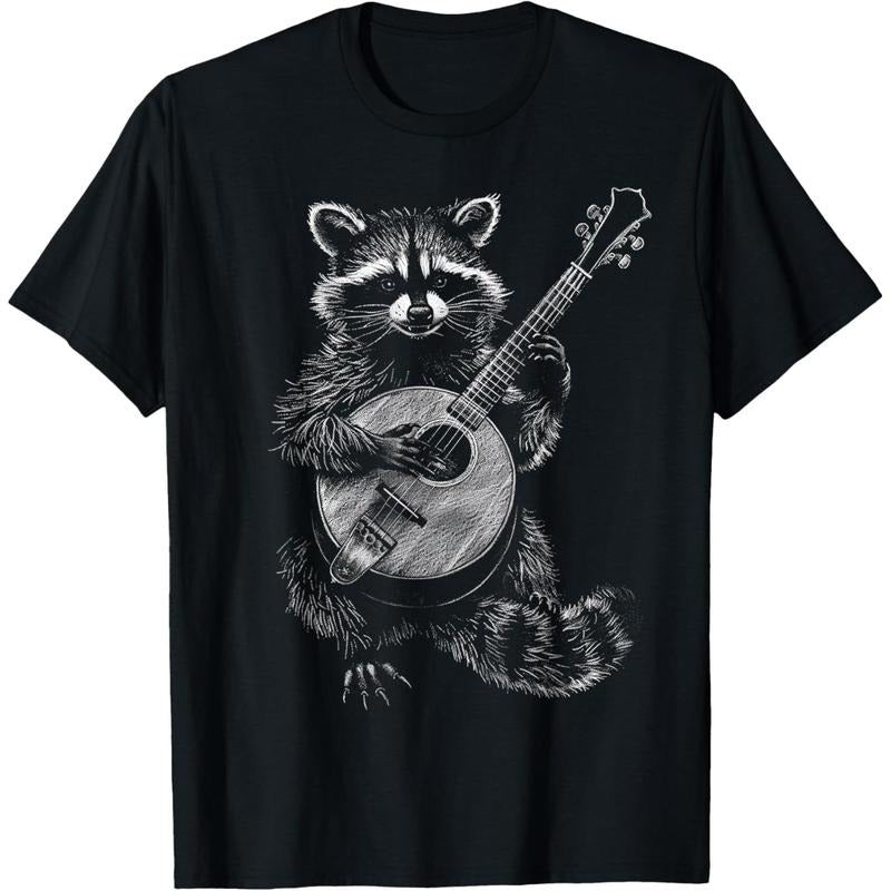 Raccoon Playing Banjo T-Shirt made in us Hoodie Sweatshirt | PrintMintTees.com