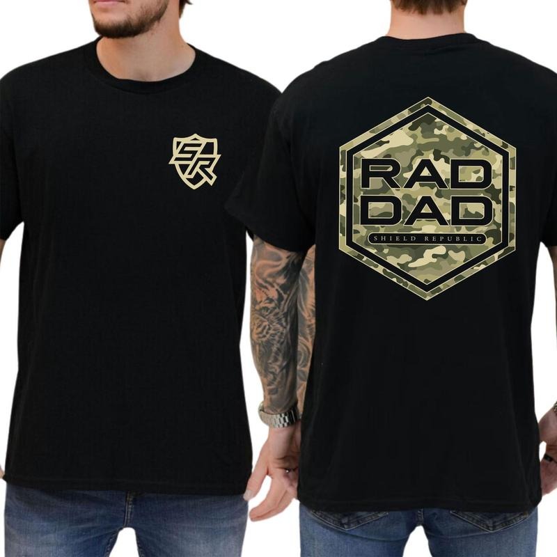 Rad Dad Hunting Camo Shield Republic Shirt Camo Outdoors T-shirt Soft Fabric Short Sleeve Shirt Hoodie Sweatshirt