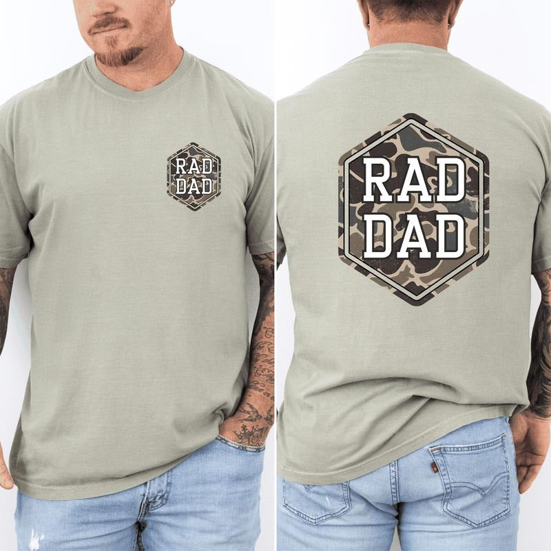 Rad Dad, Camo, Camouflage, Father's Day, Husband, Guy Gift, Old School, Brother, Comfort Colors T-Shirt, Comfort Colors...