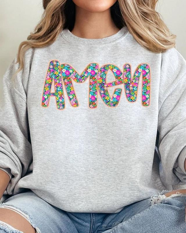 Radiant Amen Floral Unisex NuBlend Crew Sweatshirt Shirt Hoodie | PrintMintTees.com