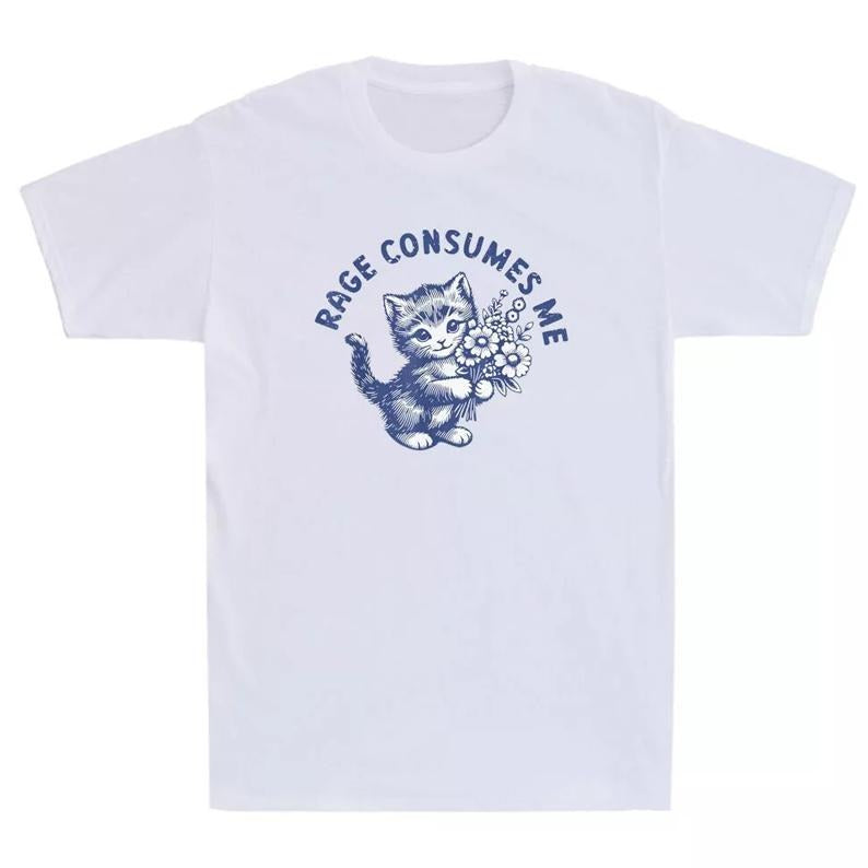 Rage Consumes Me Funny Cat Flower Meme Humor Quote Funny Meme Shirt Her T-Shirts, Hoodie, Sweatshirt