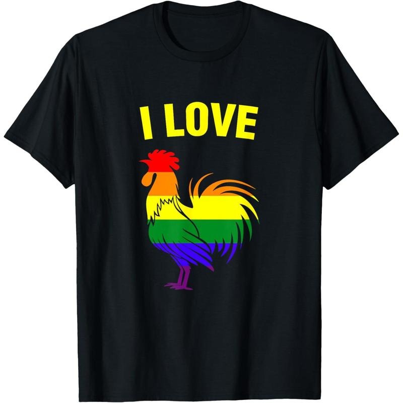 Rainbow Flag  Gay Pride Parade T-Shirt I Love Cock T-Shirt made in usa Hoodie Sweatshirt | PrintMintTees.com
