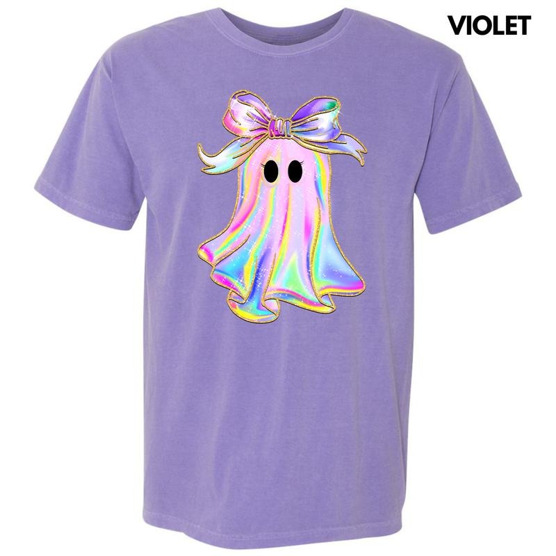 Rainbow Sparkle Ghost Comfort Colors T-Shirt 'NLB' Hoodie, Sweatshirt | PrintMintTees.com