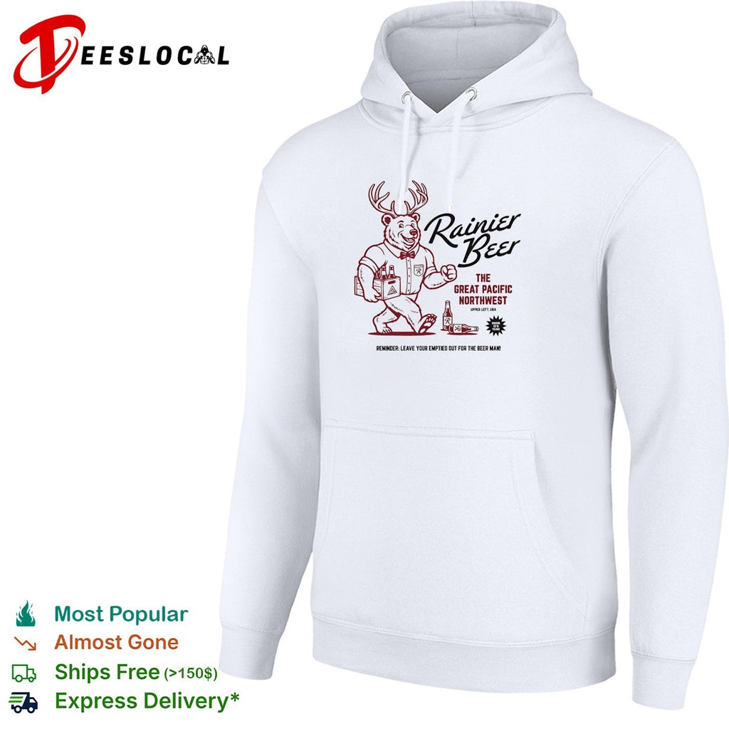 Rainier beer bear mascot leave your empties shirt