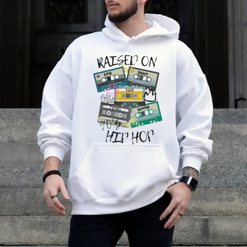 Raised 90s Hip Hop Shirt Retro Cassette Tape Old School Oldies Mixtape T-Shirts, Hoodie, Sweatshirt