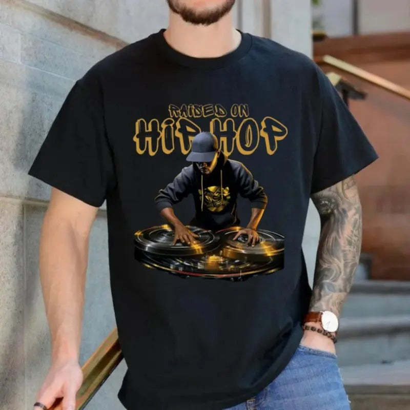 Raised On Hip Hop Shirt, Hip Hop Dj 50th Anniversary Graphic T Shirt, Gift For Fan, Unisex Short Sleeve Tee Hoodie Sweatshirt