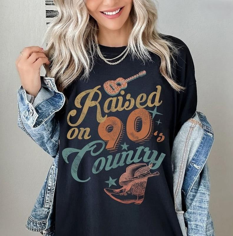 Raised on 90s Country Tshirt, Vintage 90s Country Tee, Western TShirt, Country Music Lover Shirt, Concert Tee, Festival...