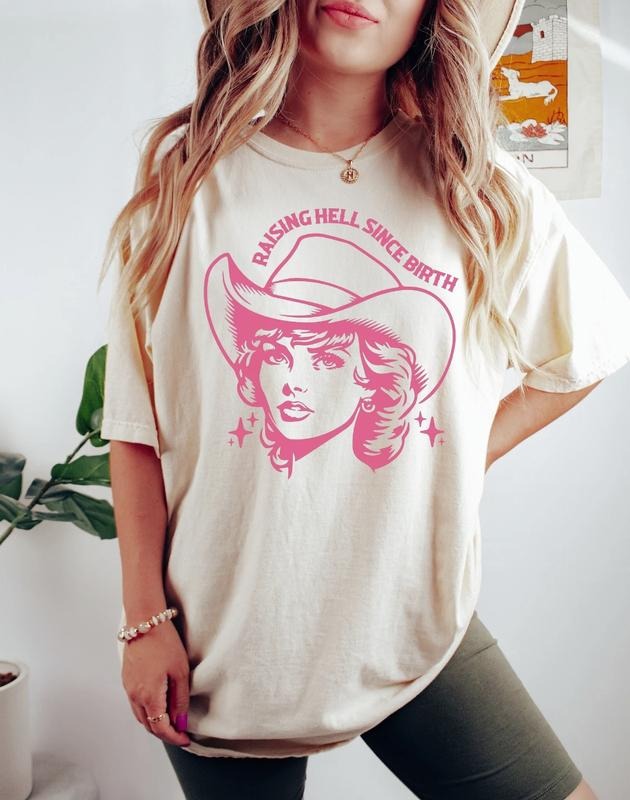 Raising Hell Since Birth Shirt, Country Concert Shirt, Western Graphic Tee, Country Shirts, Cowgirl Shirt, Trendy Western...