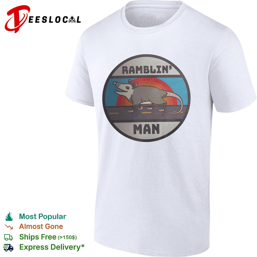 Ramblin Man Opossum Road Retro Sunset Shirt