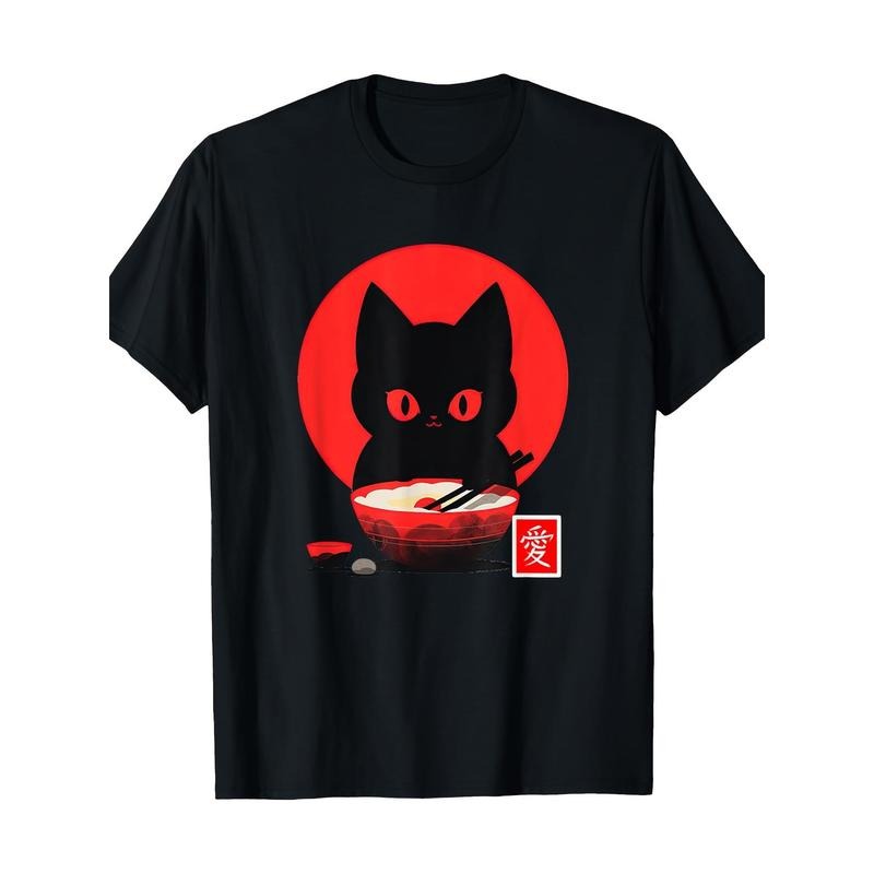 Ramen Cat 100% cottont Shirt Made in USA Hoodie Sweatshirt | PrintMintTees.com