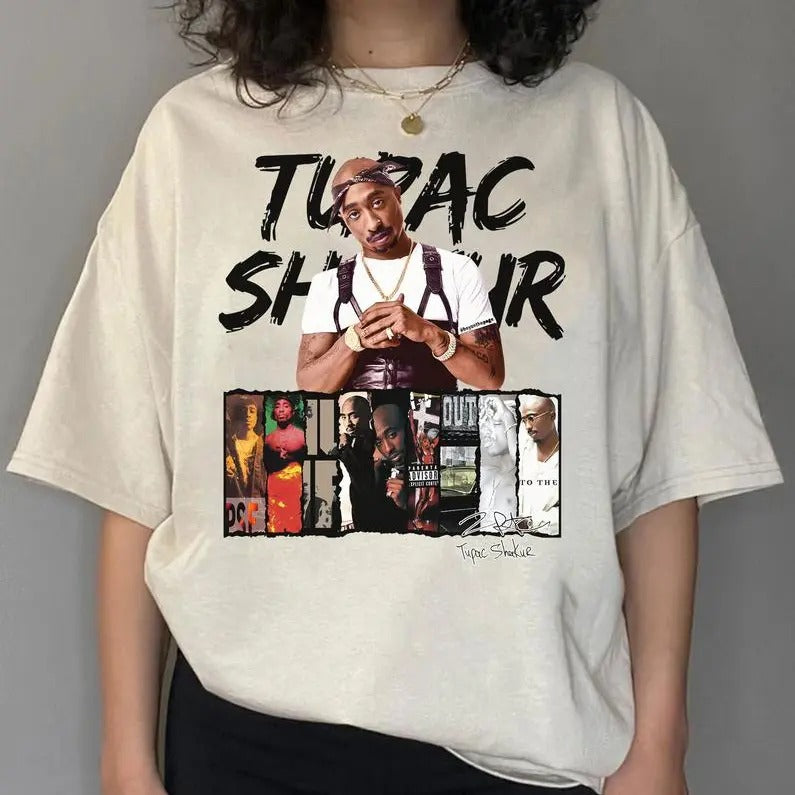 Rapper Hip Hop T Shirt, 2pac Rapper Shirt, Hip Hop 90s Tee, Unisex Short Sleeve Tee Hoodie, Sweatshirt | PrintMintTees.com