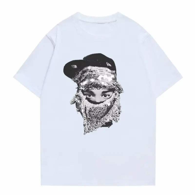 Rapper Yeat Face Graphic Print T-shirt Summer Men Hip Hop Casual T Shirt Streetwear Male Fashion Vintage Tshirt, 90s Rap...