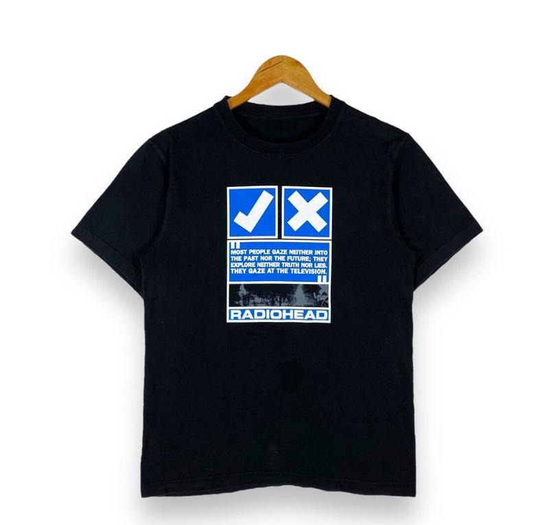 Rare!! Vintage 00's RADIOHEAD Ok Computer Album Band T Shirt Streetwear Round Neck Menswear Top Hoodie Sweatshirt