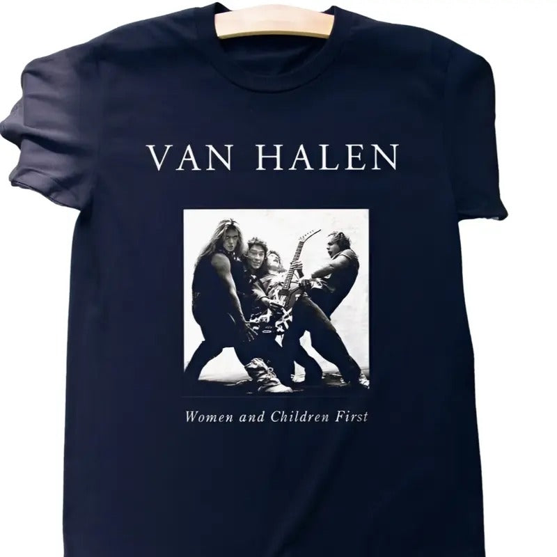 Rare Van Halen - Women and Children First Rock Black T-Shirt S-3XL Hoodie Sweatshirt | PrintMintTees.com