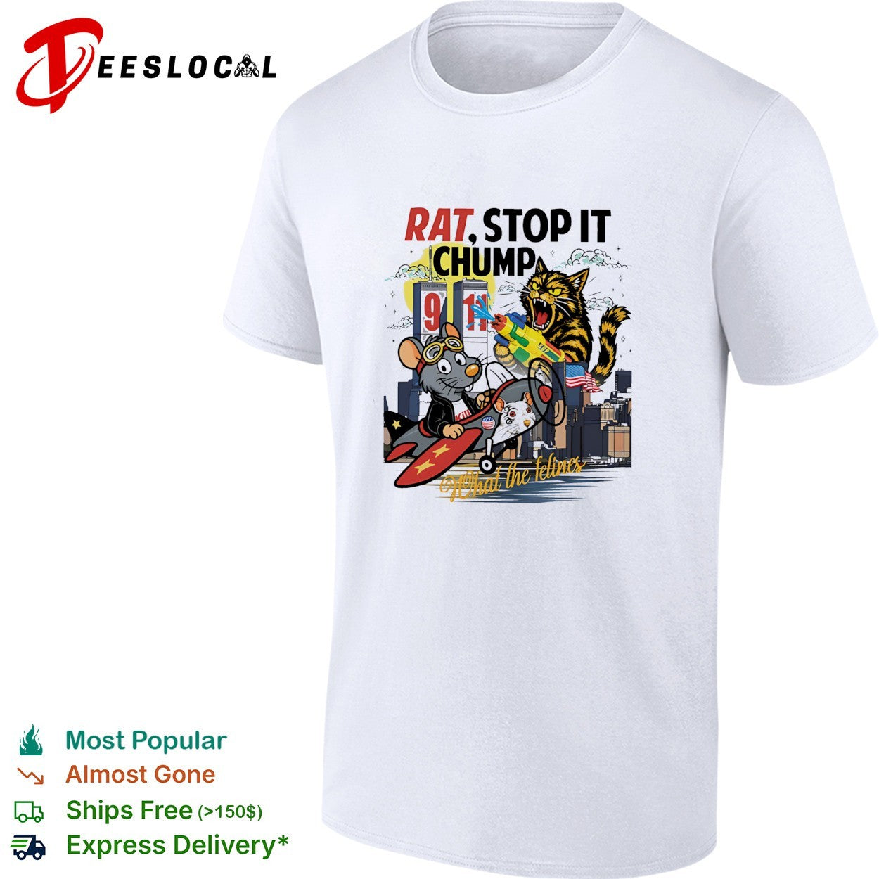 Rat stop it chumpa mouse plane NYC shirt
