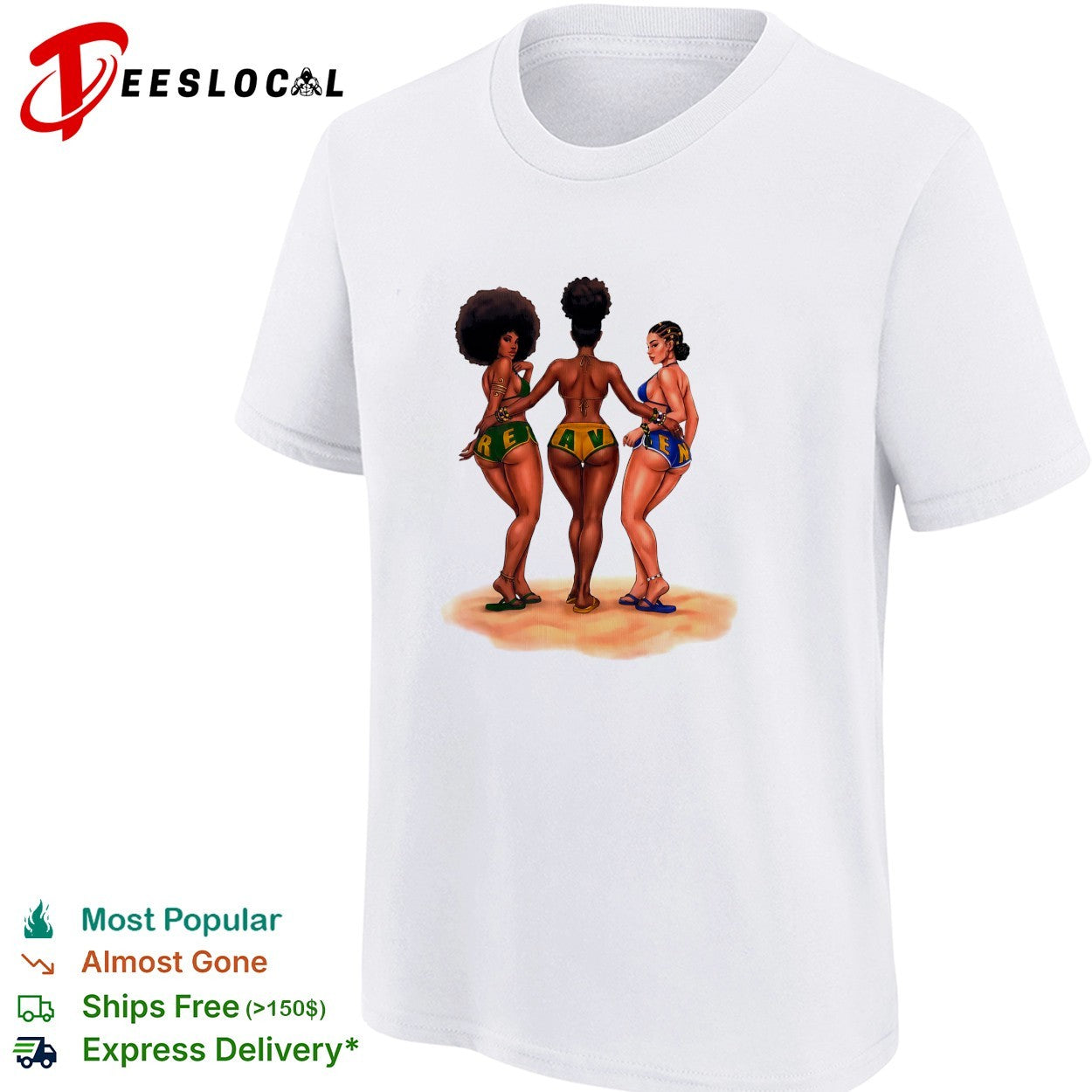 Raven three girls aesthetic beach summer shirt