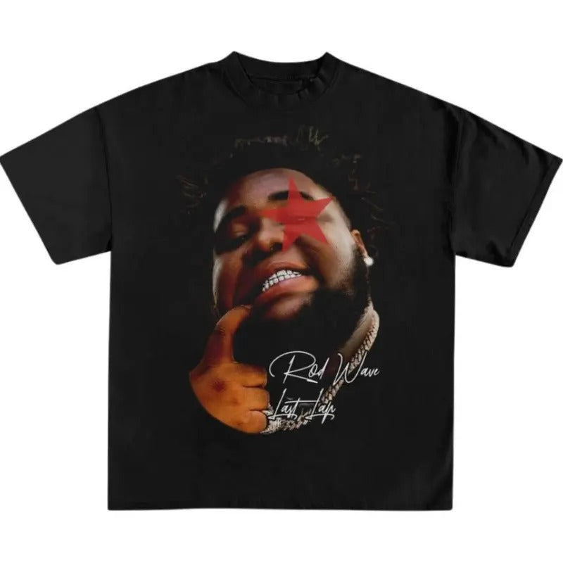 Rd Wave Big Face Vibrant Red Star Edition Last Lap Tour T-Shirt Graphic Rap Tee For Fans Hoodie Sweatshirt