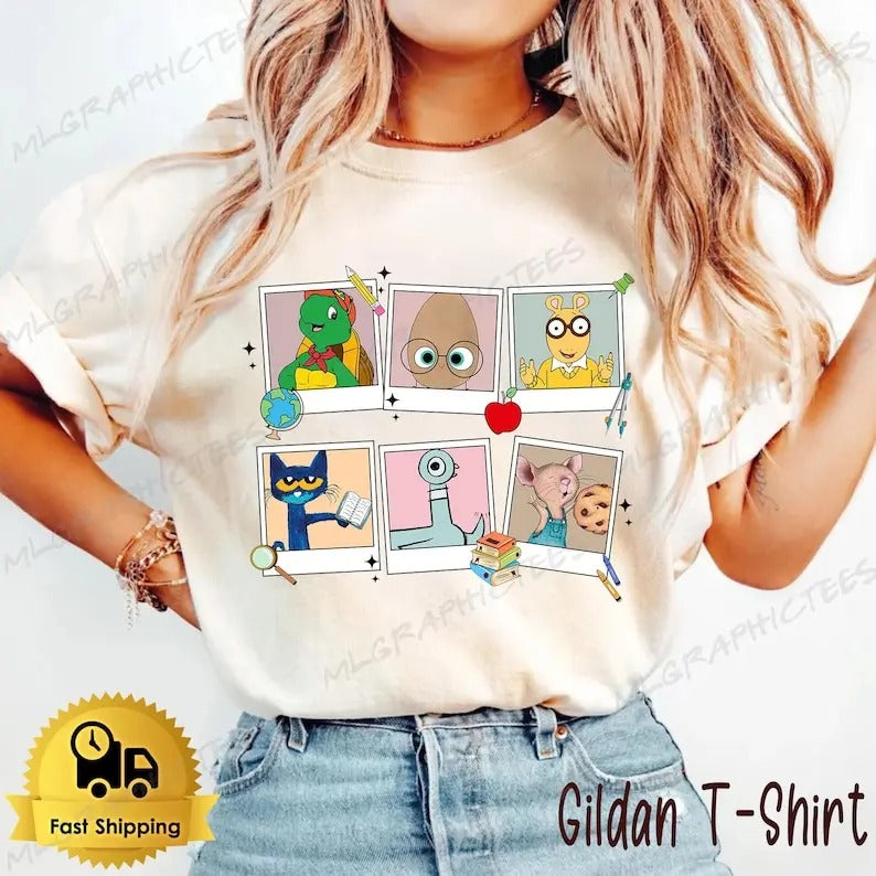 Read Children's Book T-Shirt, Children's Character Affirmations Shirt, Teacher Characters Shirt, Kindergarten Shirt,...