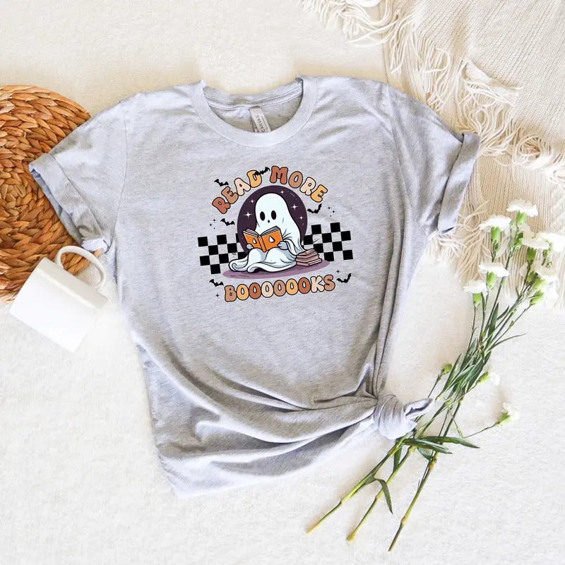 Read More Books Shirt Spooky Books Tee Creepy Bookish Tee Halloween Books Tee Freak In The Sheets Tee Ghost Book Tee...