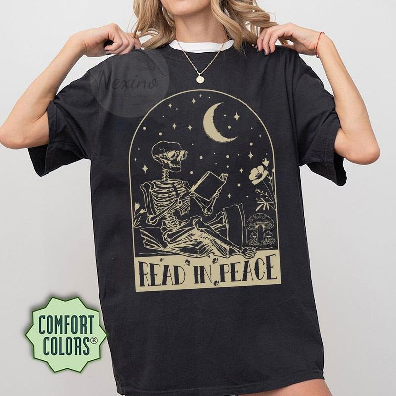 Read Peace Shirt Books Shirt Bookish Reading Skeleton ReadingShirt Book Lover Book Shirt Halloween Shirtstyle{N002}2 T-Shirts, Hoodie, Sweatshirt