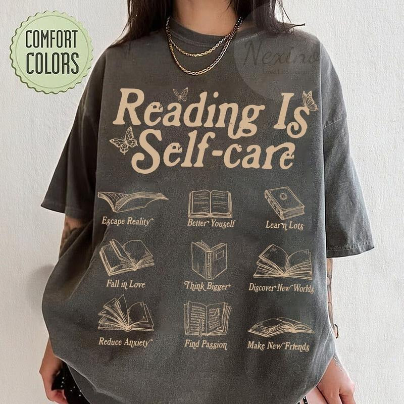 Reading Is Self Care Bookish Mental Health Shirt Read More Books Shirt Book Lover Shirt Book Shirt Book Lovers T-Shirts, Hoodie, Sweatshirt