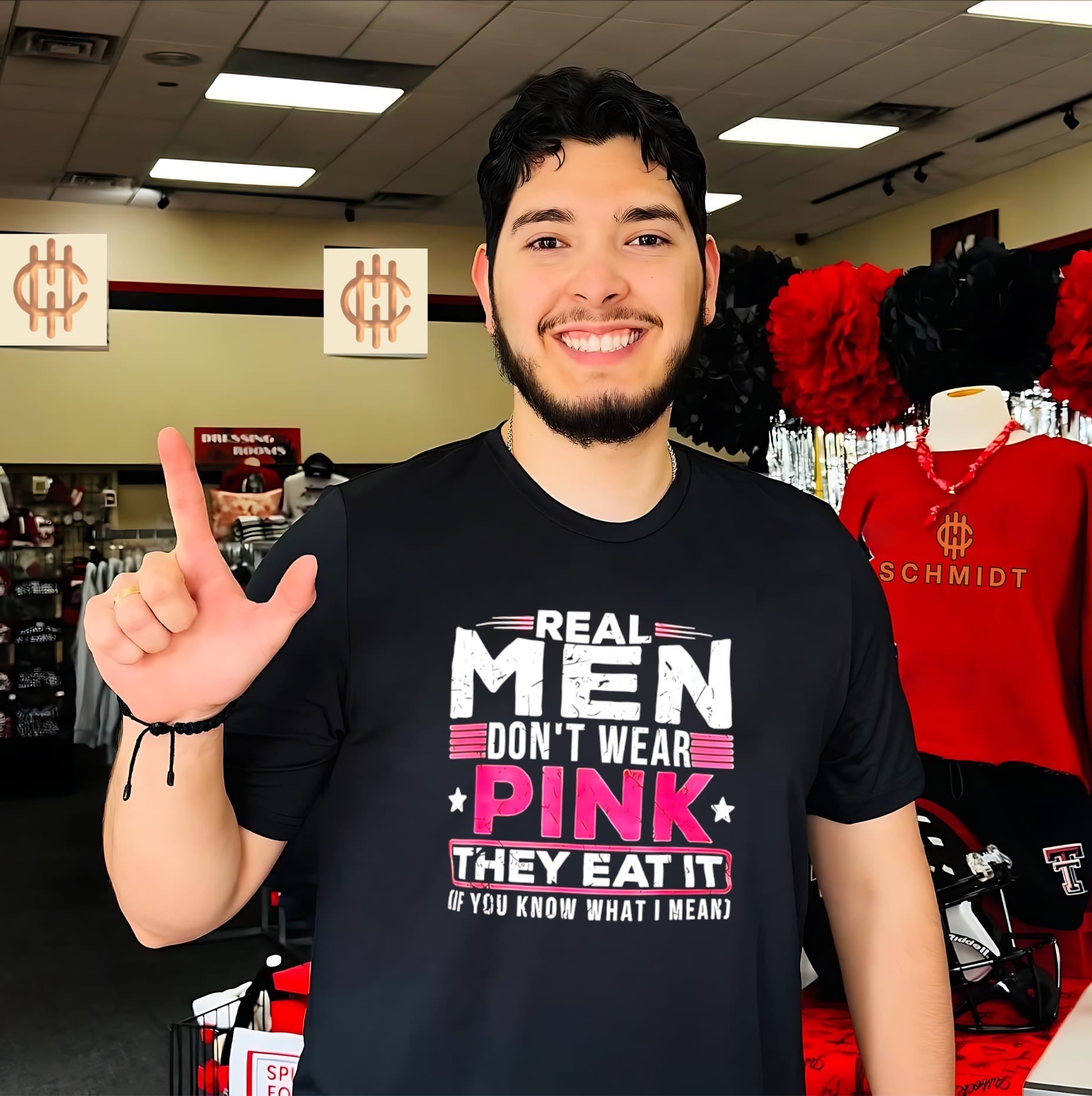 Real men don’t wear pink they eat it if you know what I mean shirt