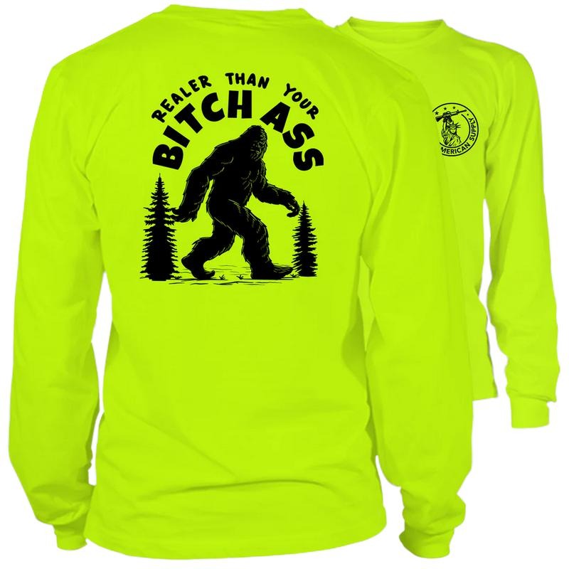 Realer Than You Long Sleeve Safety Hi Vis Menswear Blue Collar Workers Funny Sarcastic T-Shirts, Hoodie, Sweatshirt