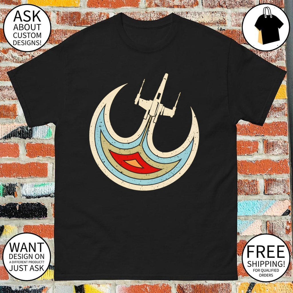 Rebel Alliance emblem and an X-Wing Rebel & Retro shirt
