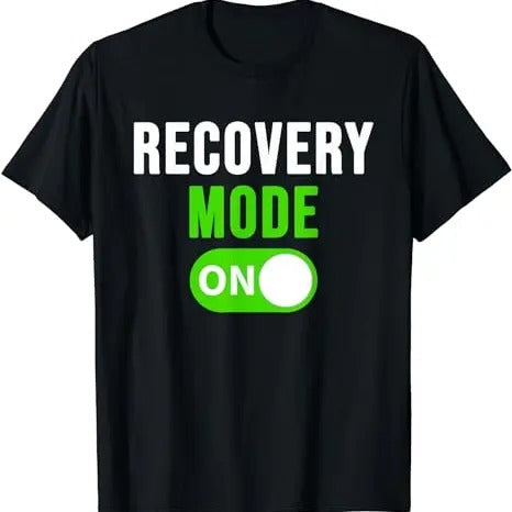 Recovery Mode On Get Well Gift Funny Injury T-Shirt Menswear Top Menswear Top Hoodie Sweatshirt | PrintMintTees.com