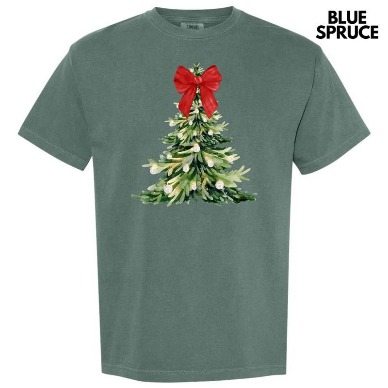 Red Elegant Christmas Tree Comfort Colors T-Shirt 'NLB' Hoodie Sweatshirt | PrintMintTees.com