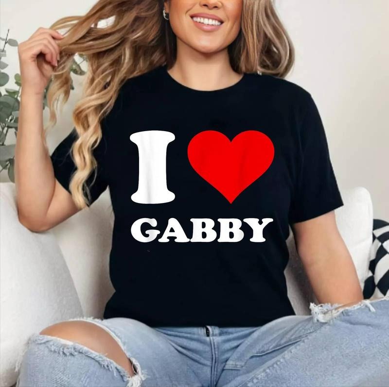 Red Heart I Love Gabby Cotton 100% Top Womenswear Shirt Hoodie Sweatshirt