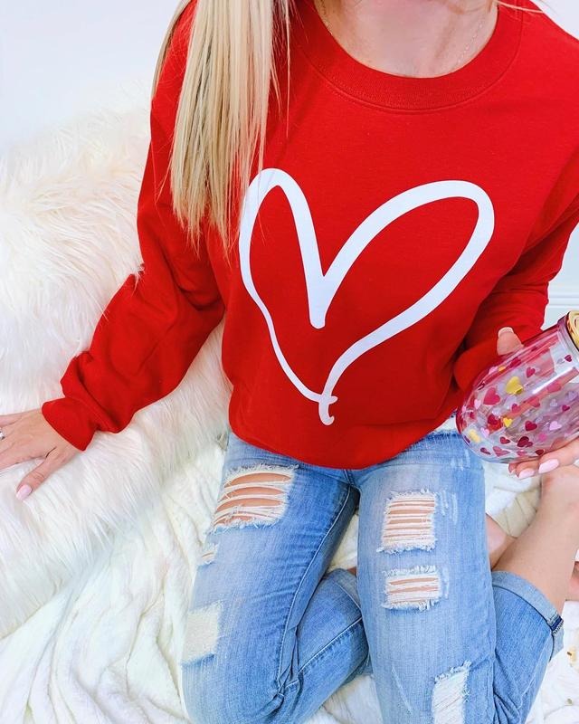Red Heart Sweatshirt Shirt Hoodie | PrintMintTees.com
