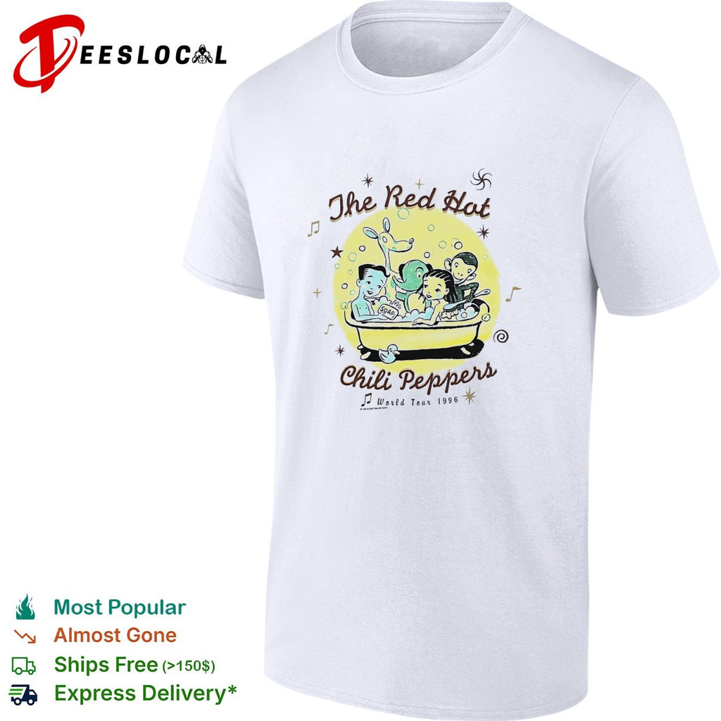 Red Hot Chili Peppers world tour 1990 hot tub poster shirt