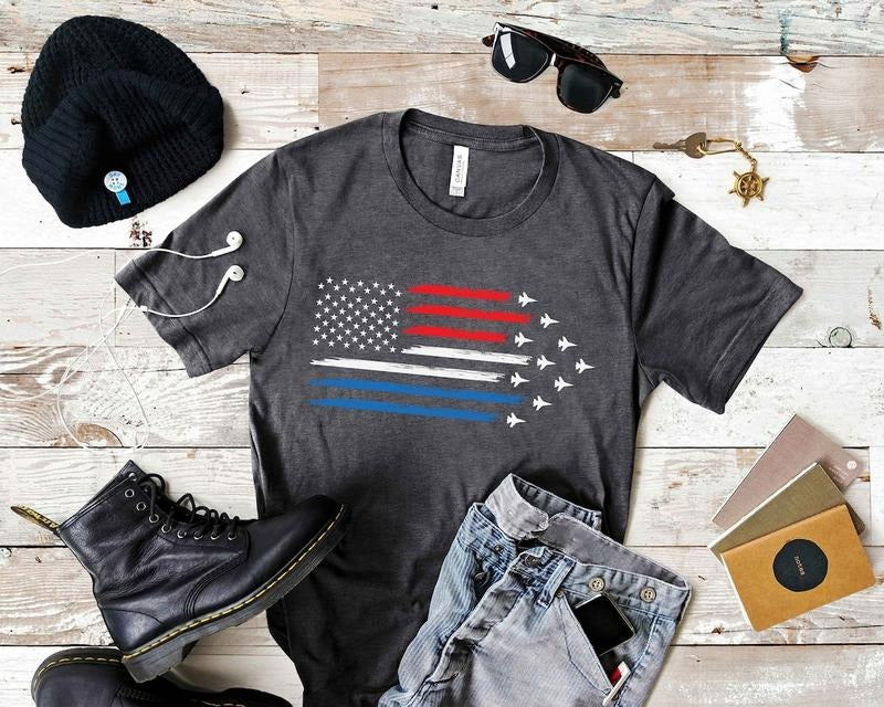 Red White Blue Air Force Flyover Men's T-shirt, Air Force Shirt, 4th of July shirt Hoodie Sweatshirt | PrintMintTees.com