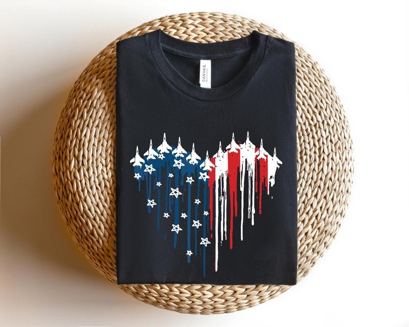 Red White Blue Air Force Flyover Shirt4th Of July Shirtred Wine Blueindependence Day Shirtgift For Womenamerican Flagred...