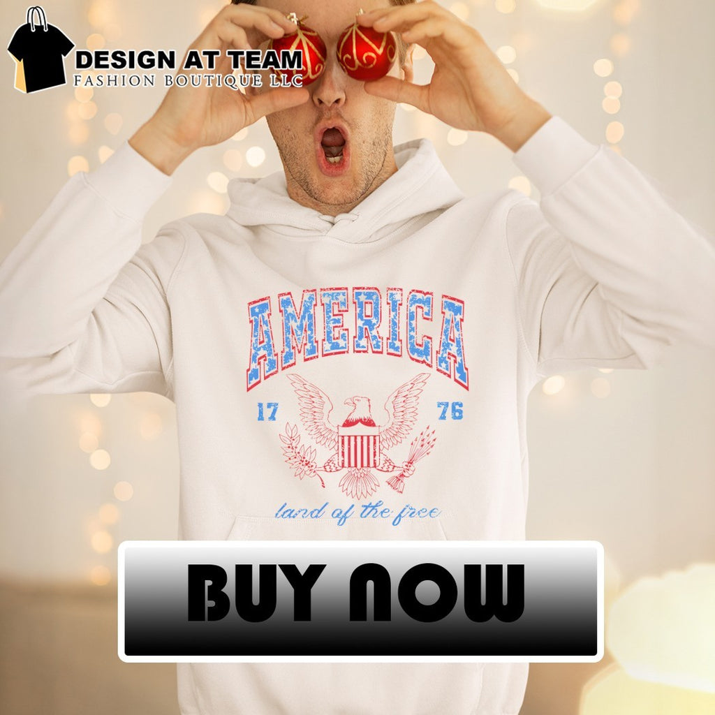Red White and Blue America land of the free 1776 4th of July shirt