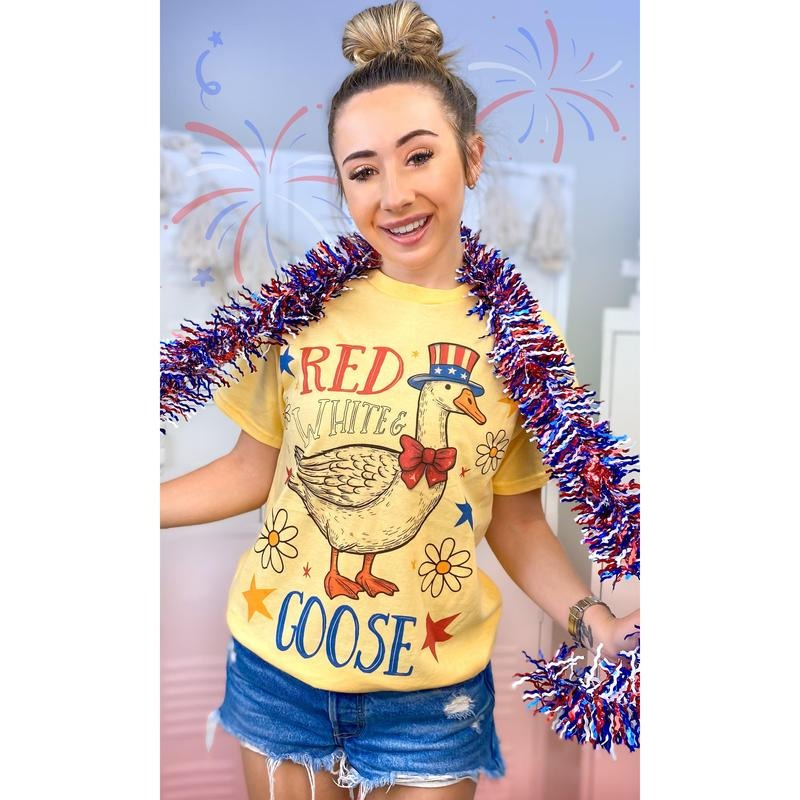 Red White and Goose Americana Graphic T-Shirt Hoodie Sweatshirt | PrintMintTees.com