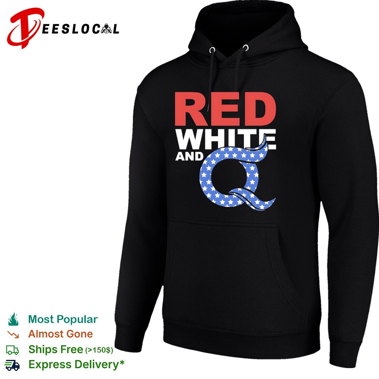 Red White and Q Patriotic QAnon Movement Slogan American Flag shirt